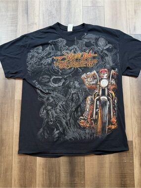 Sturgis 2019 Black Hills Rally Biker AOP Graphic Tee Men’s XL Grunge Punk Metal